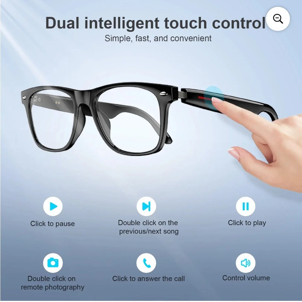 Black and Silver Smart Glasses